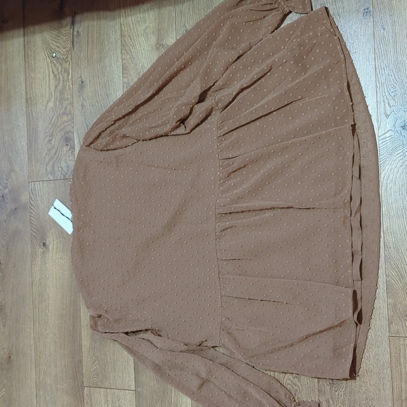 Andree by Unit Babydoll Long Sleeve Blouse Top 2x NWT - Picture 9 of 9